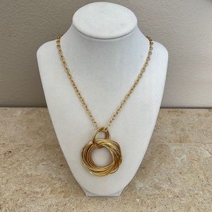 B Italy Gold Tone Eternity Pendant Necklace